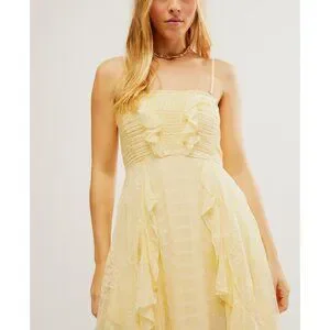 FREE PEOPLE Sheer Bliss Maxi Anise Flower